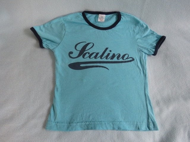 1 EURO OF GRATIS T-shirt turquoise Scalino mt 140, Kinderen en Baby's, Kinderkleding | Maat 140, Ophalen, Zo goed als nieuw, Jongen of Meisje
