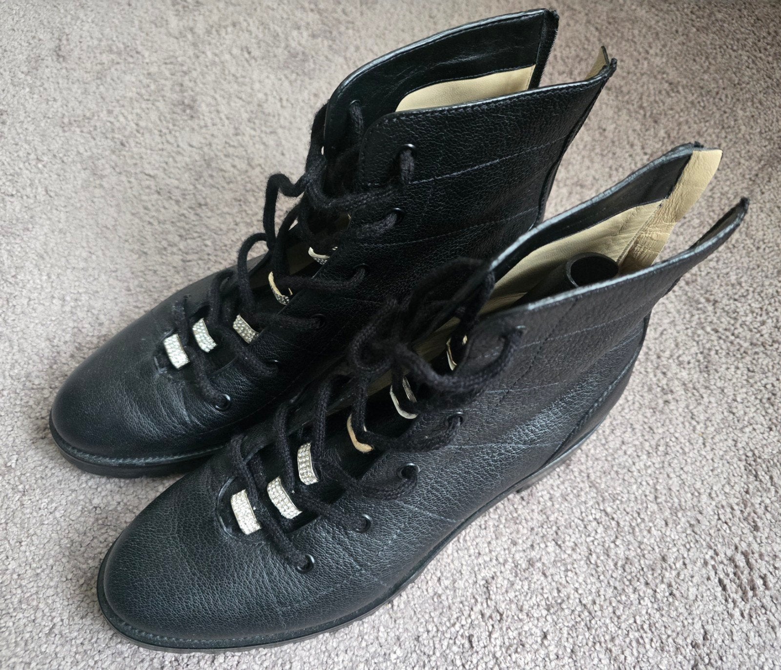 Jimmy Choo London Zwarte Leren Enkellaarzen Maat 40, Kleding | Dames, Zwart, Lage of Enkellaarzen, Jimmy Choo London, Ophalen of Verzenden