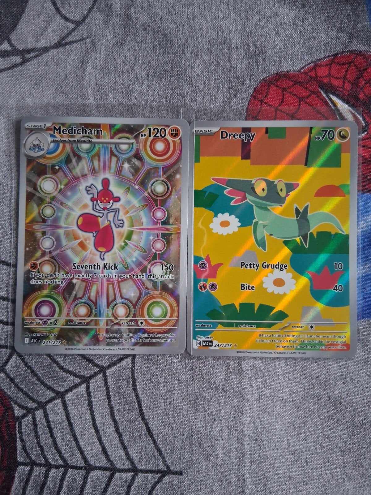 Pokémon Kaarten: Dreepy en Medicham (Foil), Ophalen of Verzenden, Nieuw, Losse kaart, Foil