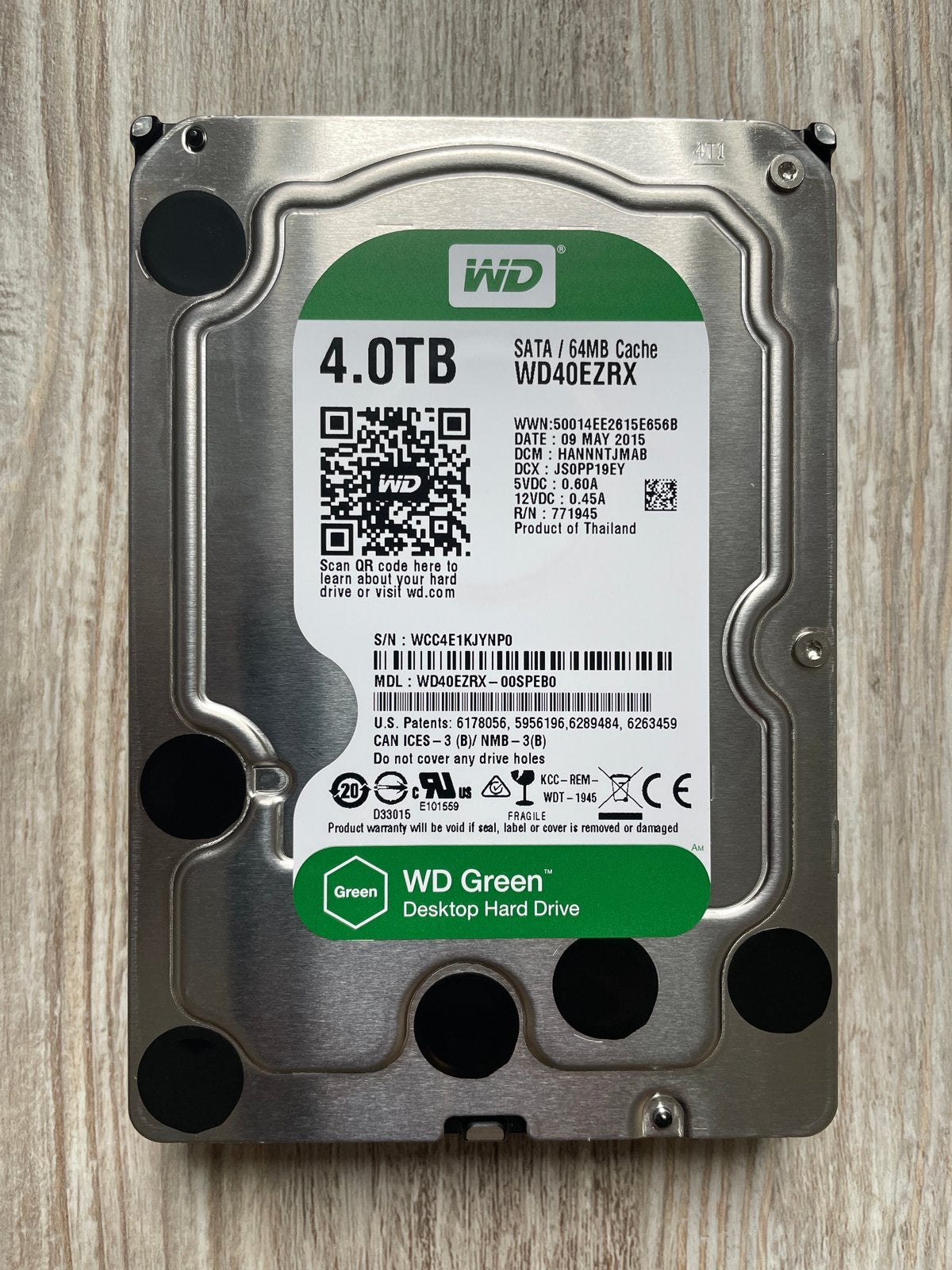 WD Green 4TB HDD SATA Harde Schijf (WD40EZRX), Computers en Software, Intern, Gebruikt, Desktop, 4TB