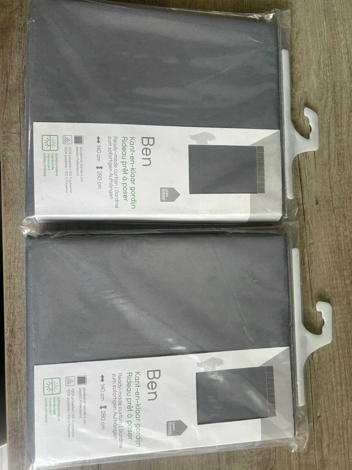 2x Ben Kant-en-klaar Gordijn Grijs 140x280 cm, Ophalen, 100 tot 150 cm, 200 cm of meer, Nieuw