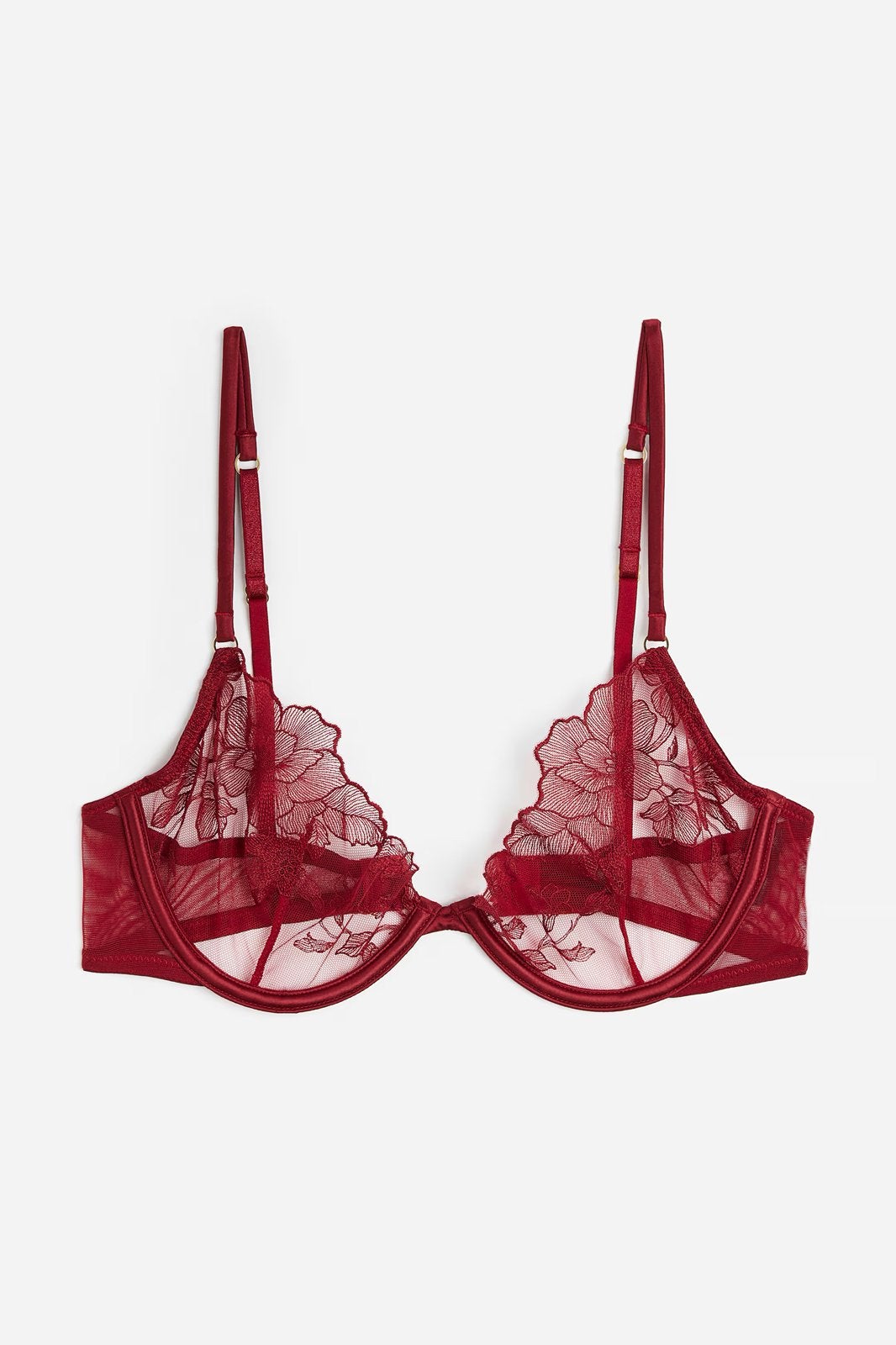 Mooie nieuwe sexy hm rode lace bh maat 75B met slip jarretel, Ophalen of Verzenden, Rood, Setje