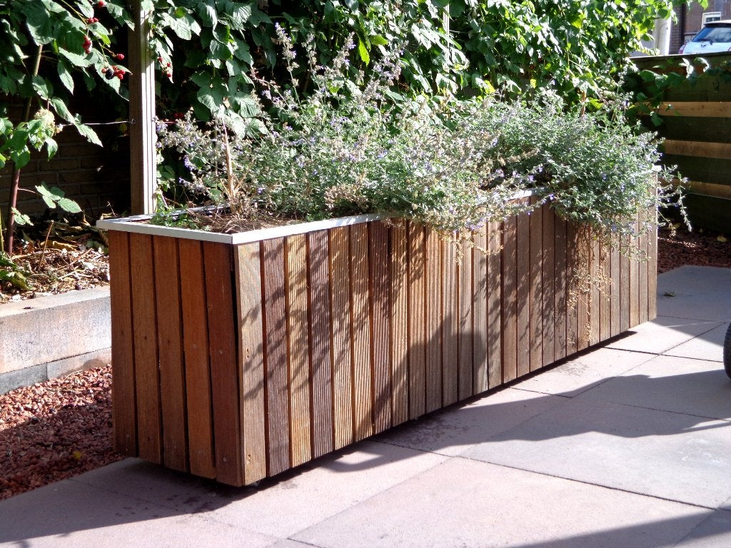 Hardhouten design plantenbak 150 cm maatwerk tuinbak, Ophalen, 100 cm of meer, Nieuw, Balkon