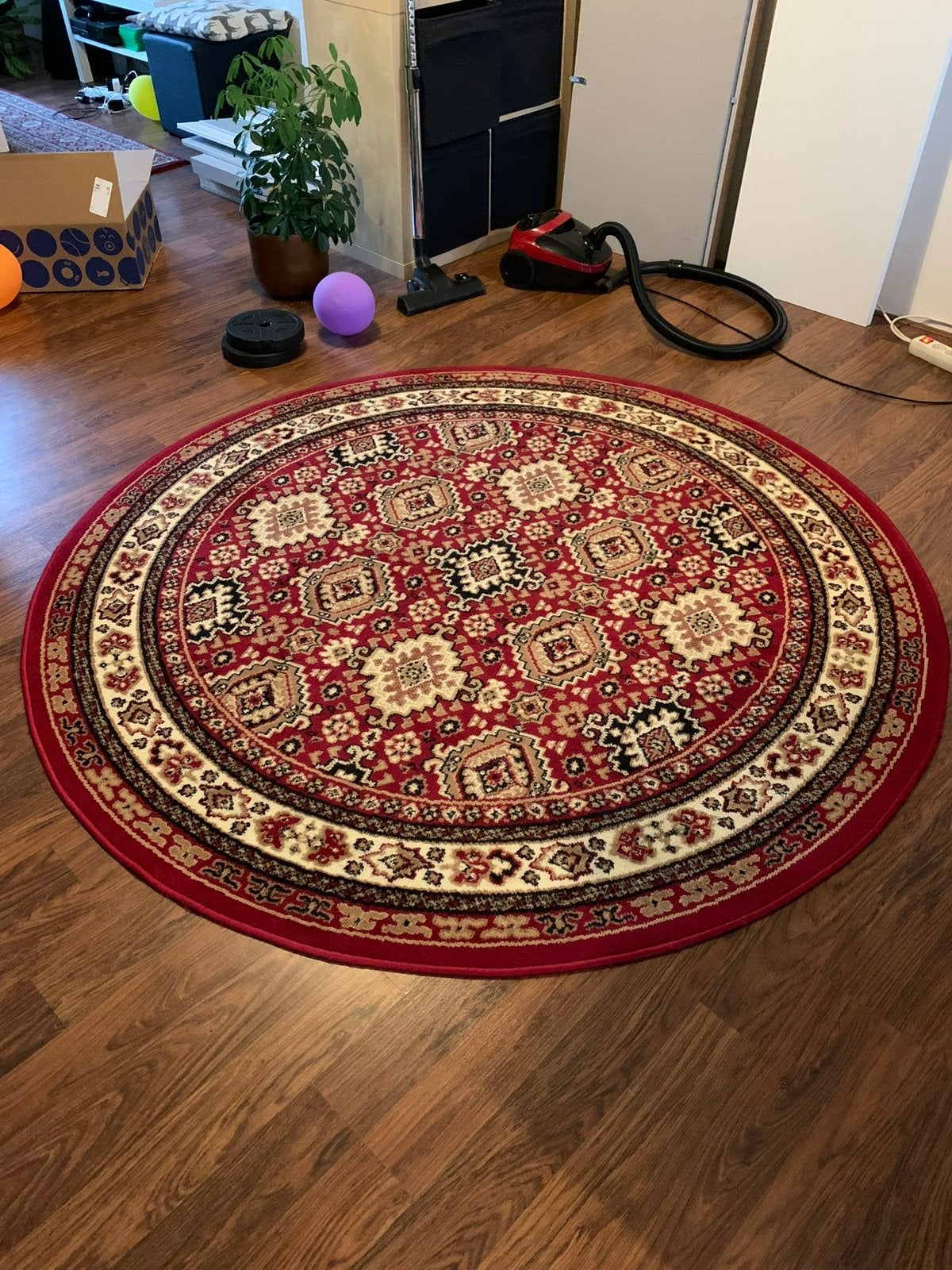 Vintage Rond Vloerkleed, Huis en Inrichting, Stoffering | Tapijten en Kleden, Ophalen, 150 tot 200 cm, Rond, Zo goed als nieuw