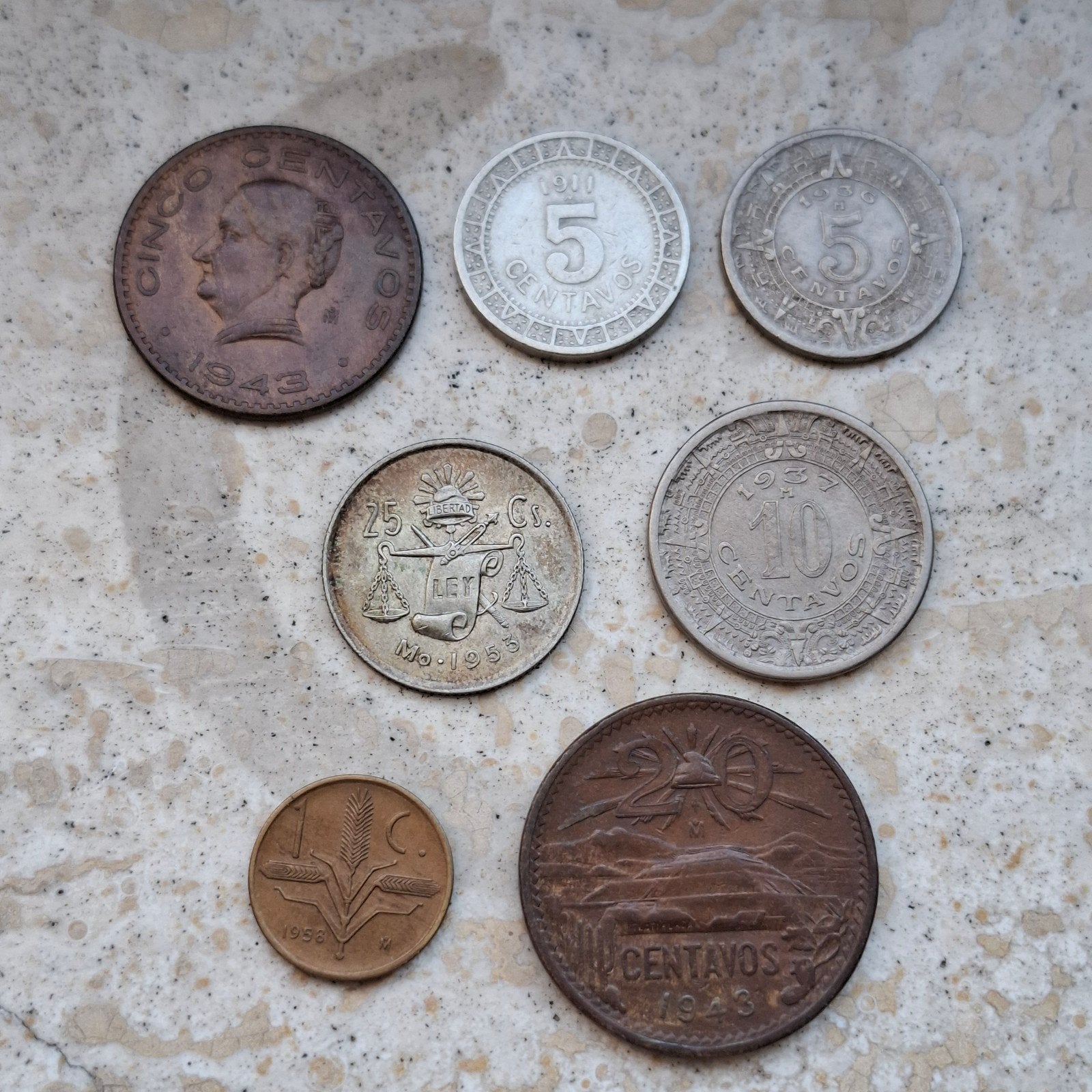 Lot munten mexico 20e eeuw (inclusief zilver), Ophalen of Verzenden, Noord-Amerika, Losse munt, Zilver