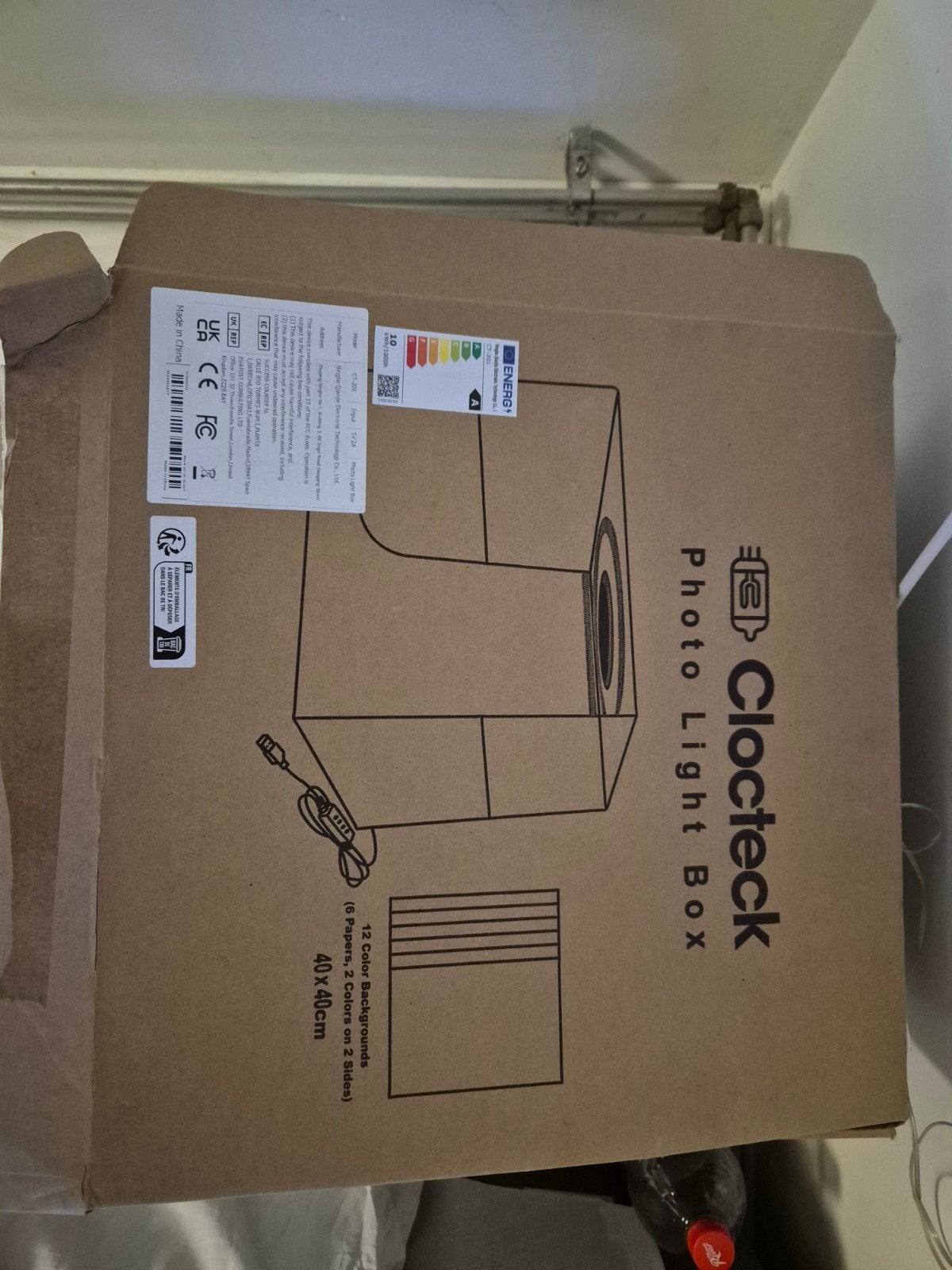 ClocTeck Photo Light Box 40x40cm met 12 achtergronden, Ophalen of Verzenden, Zo goed als nieuw, Complete fotostudio
