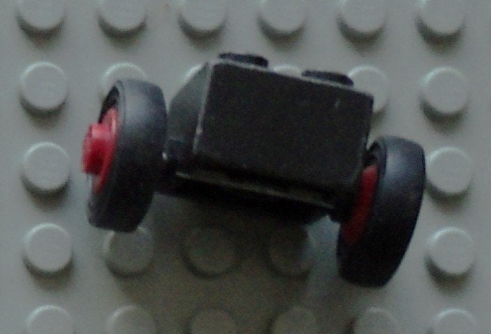 3137c01assy1(2) black Brick, Modified 2 x 2 with Red Wh, Ophalen of Verzenden, Gebruikt