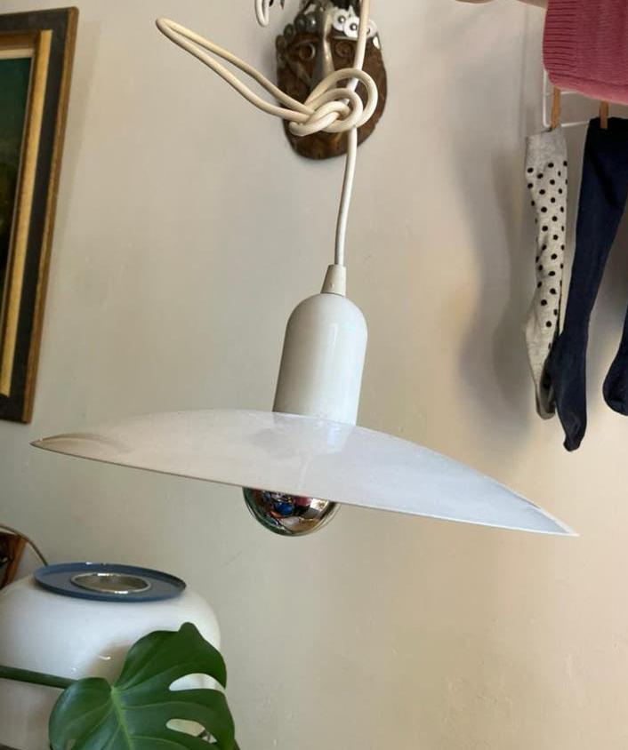 VIntage Happy Light wit hanglamp, Ophalen, Gebruikt, Metaal, Minder dan 50 cm