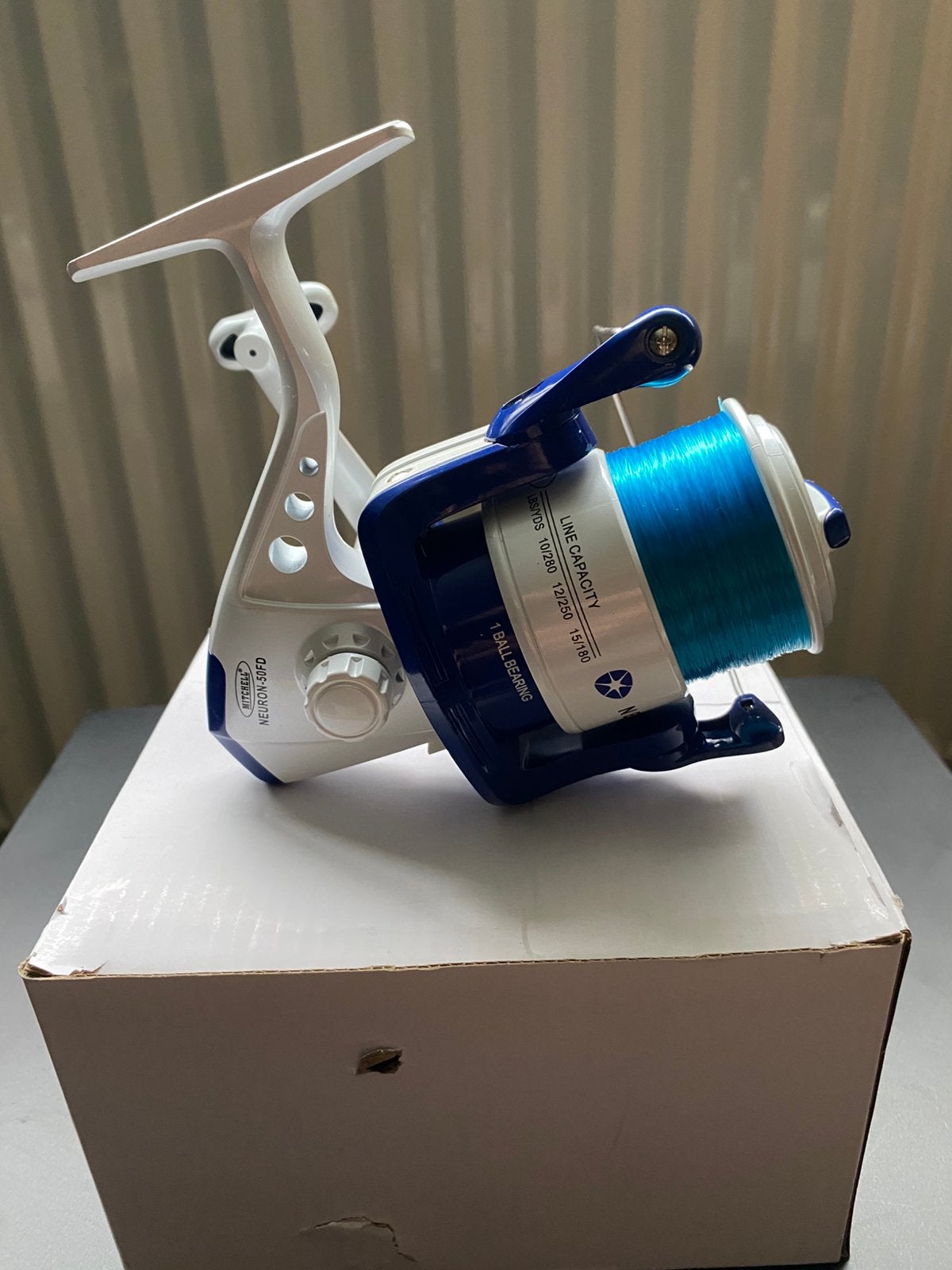 Mitchell Neuron 50FD Zeevis molen incl Nylon, Watersport en Boten, D, Molen, Nieuw, Ophalen of Verzenden