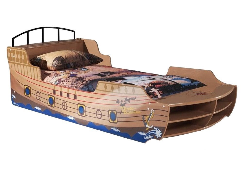 Piratenbed 80x200 met opbergruimte, Kinderen en Baby's, Kinderkamer | Bedden, Ophalen, Gebruikt, 70 tot 85 cm, Lattenbodem