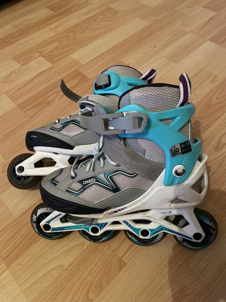 Skeelers Oxelo maat 32-35, Ophalen of Verzenden, Verstelbaar, Zo goed als nieuw, Inline skates 4 wielen
