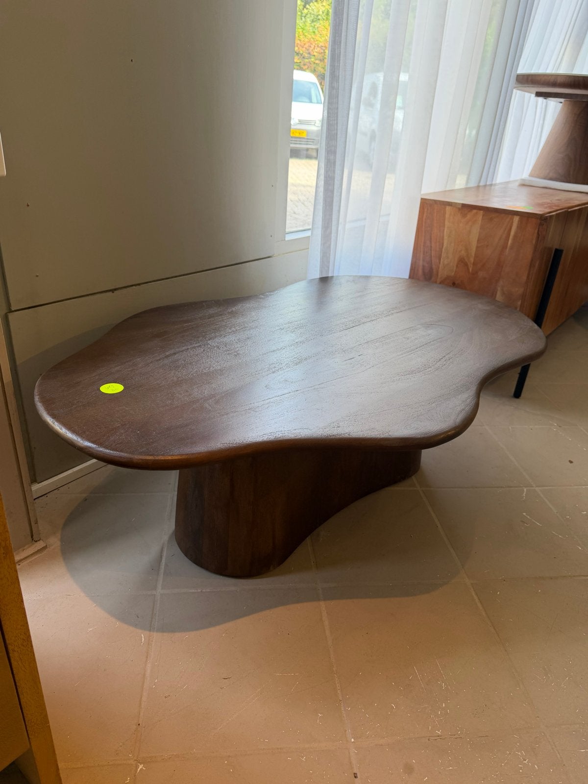Nieuwe Japandi Salontafel Organisch Mangohout Walnoot, Huis en Inrichting, Tafels | Salontafels, Ophalen, 100 tot 150 cm, Nieuw