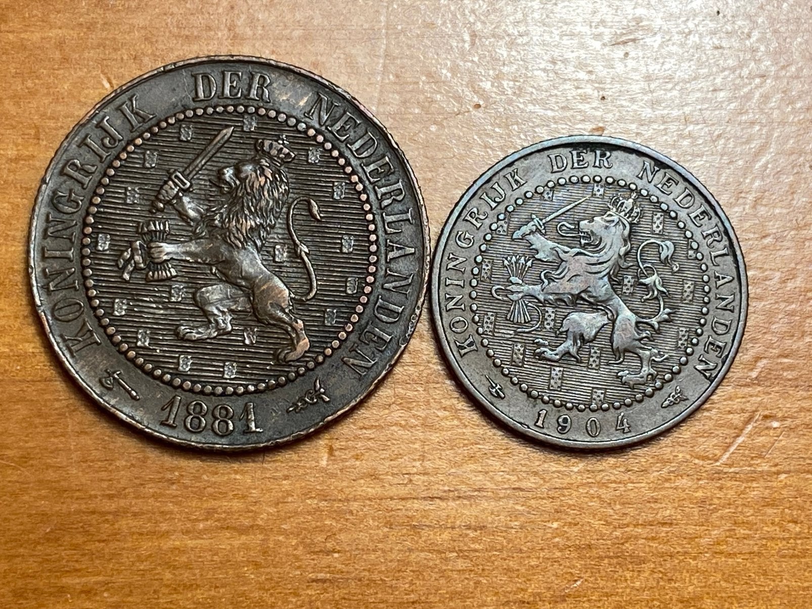 2 1/2 cent 1881 en 1 cent 1904., Ophalen of Verzenden, Koning Willem III, 1 cent, Setje