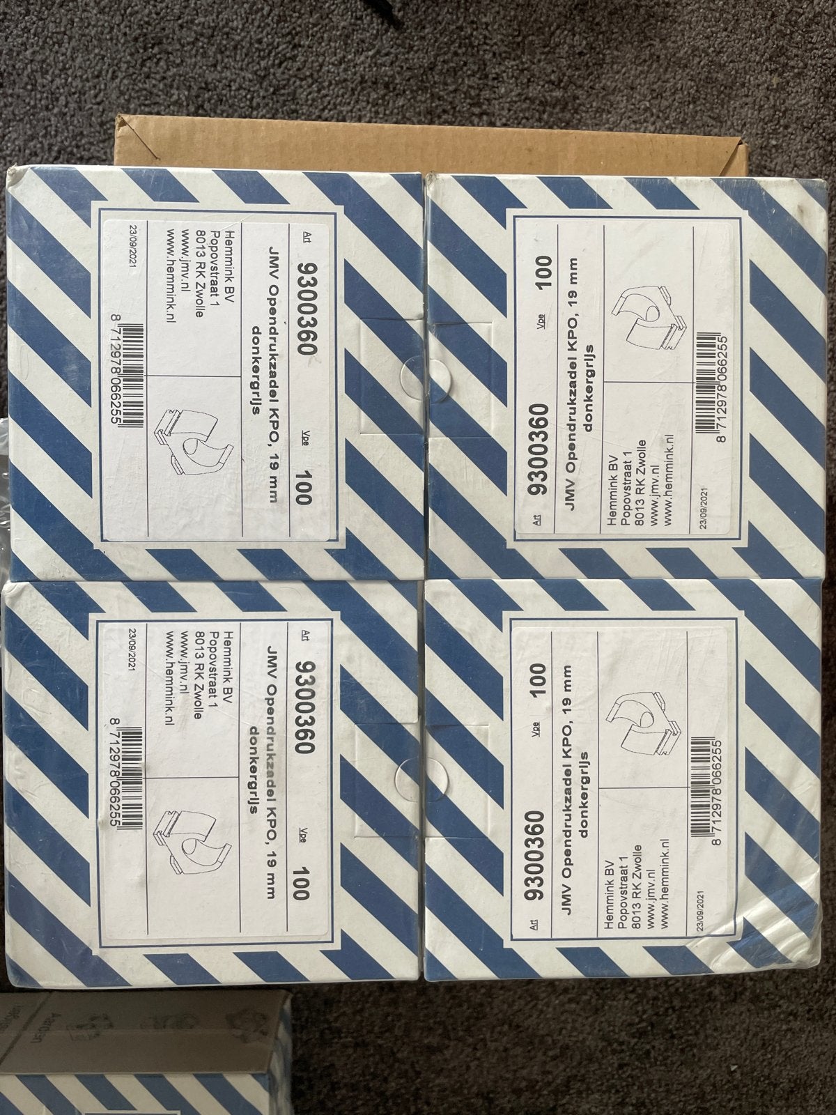 JMV Opendruksadel KPO 19 mm donkergrijs (400 stuks), Ophalen of Verzenden, Nieuw, Overige merken, Overige typen