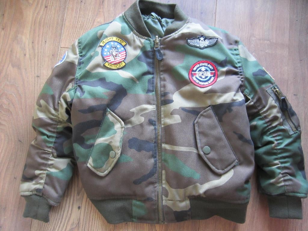 leger bomberjas 122/128, Ophalen of Verzenden, Zo goed als nieuw, Jongen, Jas