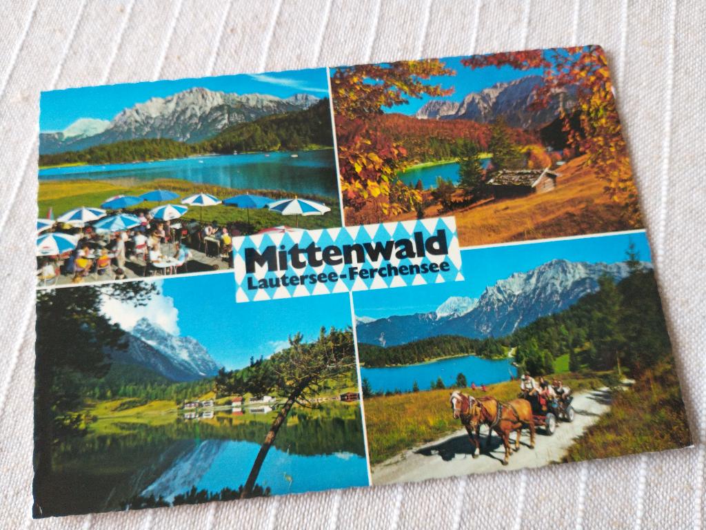 Mittenwald, Lautersee-Ferchensee - 4 afbeeldingen, Ophalen of Verzenden, 1980 tot heden, Ongelopen, Duitsland