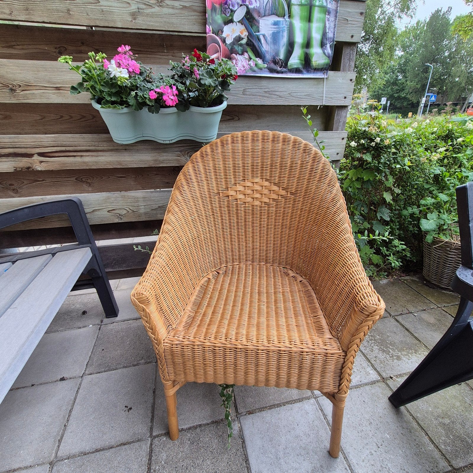 Rieten stoel Reliving keurige staat riet rotan bohemian, Ophalen, Zo goed als nieuw, Bruin, Eén