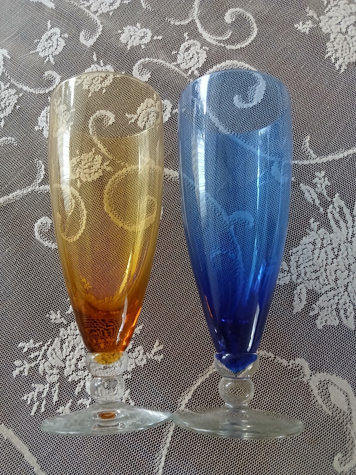 2 vintage Carnaval glazen Verboeket, Ophalen of Verzenden