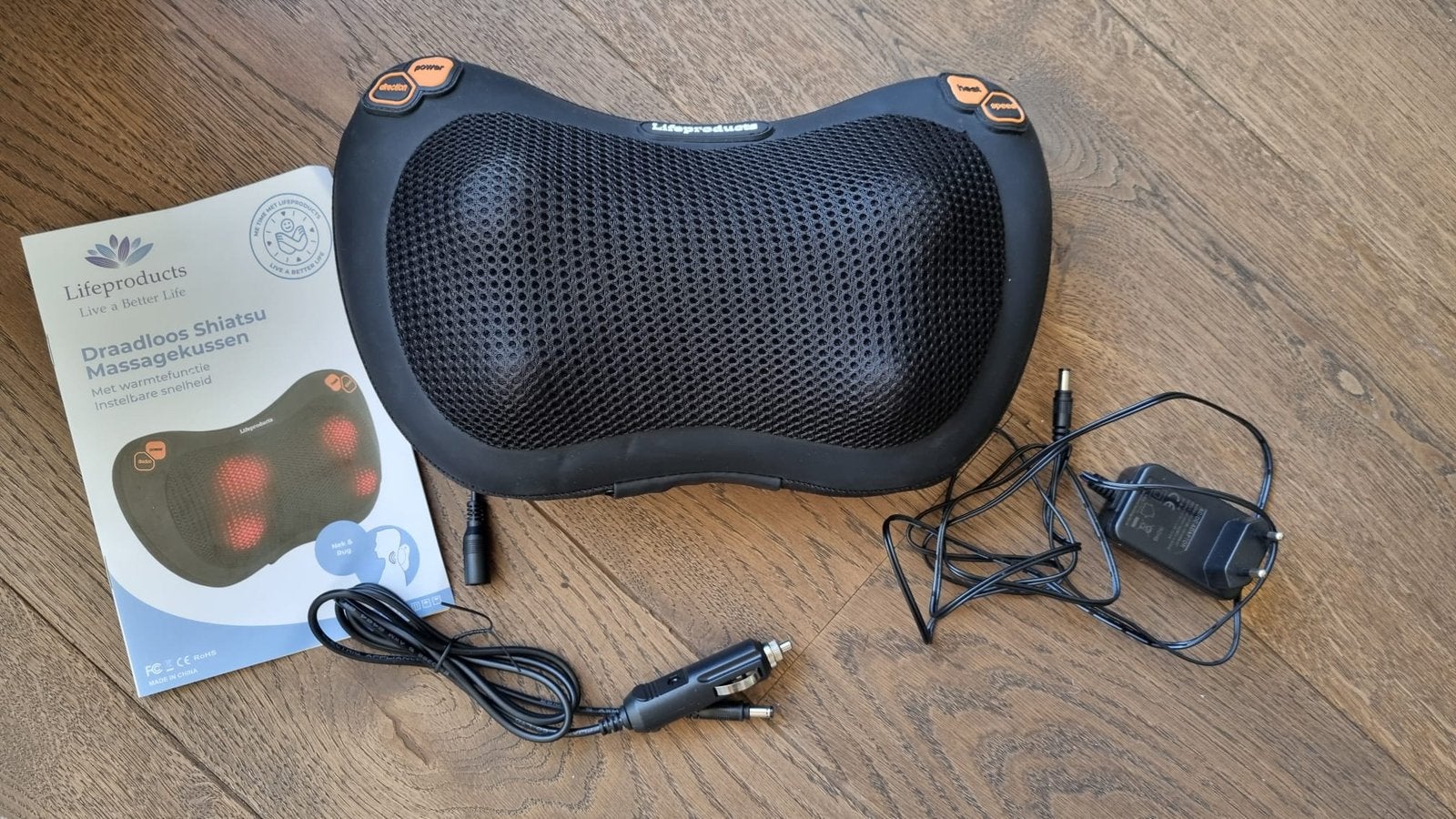 Draadloos Shiatsu massagekussen van Lifeproducts, Ophalen, Zo goed als nieuw, Massagestoel of Kussen