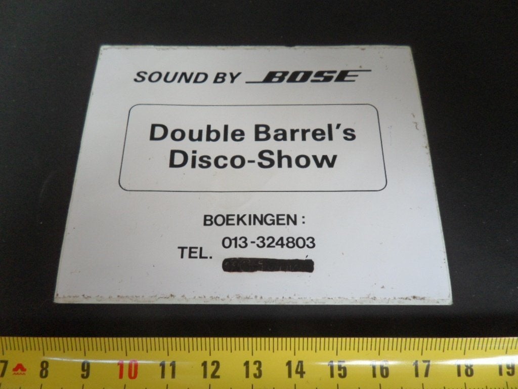 sticker Tilburg Double Barrel's Disco-Show Sound by BOSE, Ophalen, Zo goed als nieuw