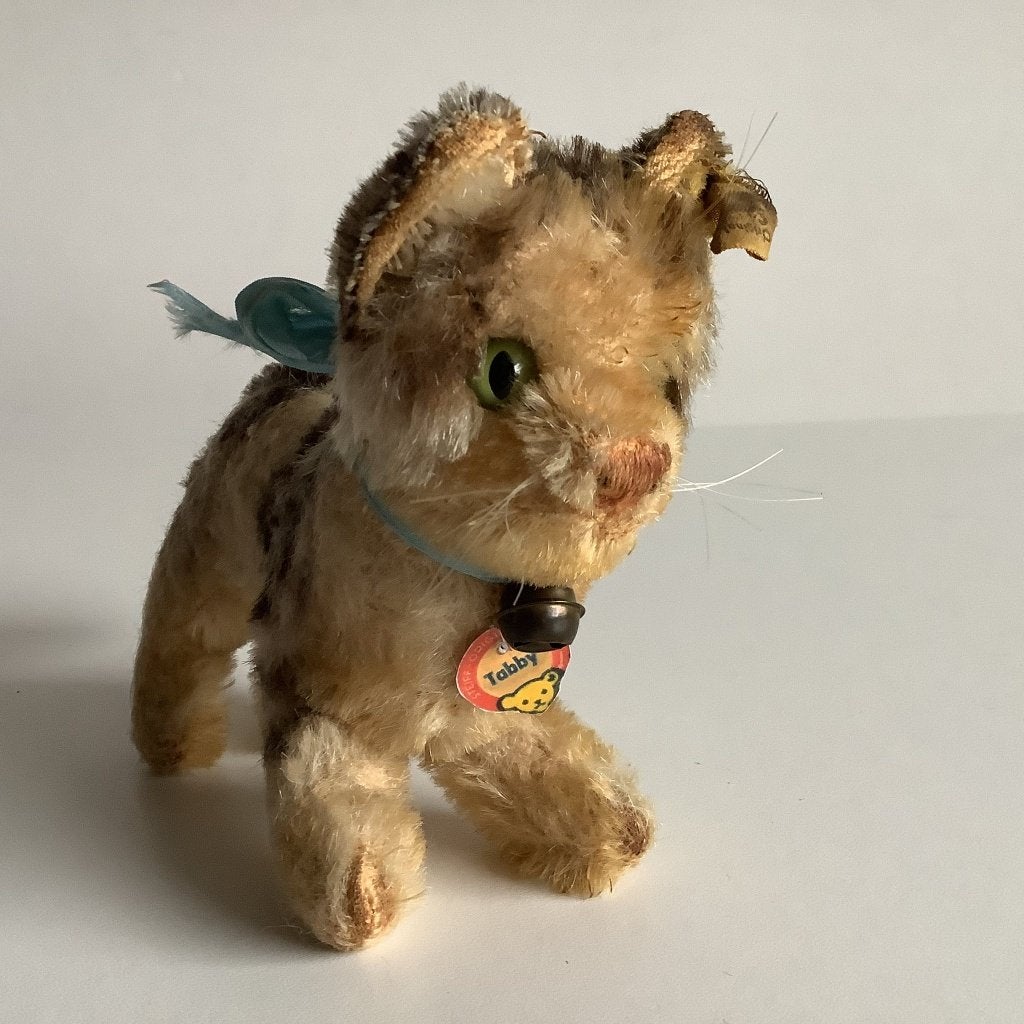 Leuk vintage Steiff katje / poesje “Tabby”, Ophalen of Verzenden, Gebruikt, Stoffen beer, Steiff