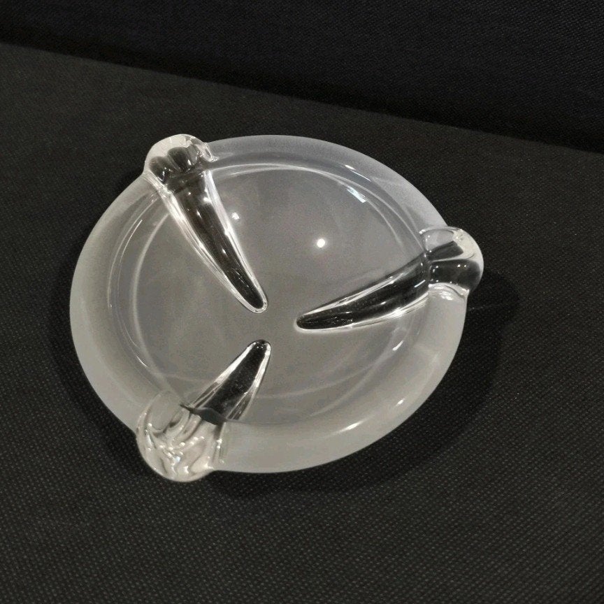 Vintage Walther Glas Asbak - IJsfrost Glas, Ophalen of Verzenden