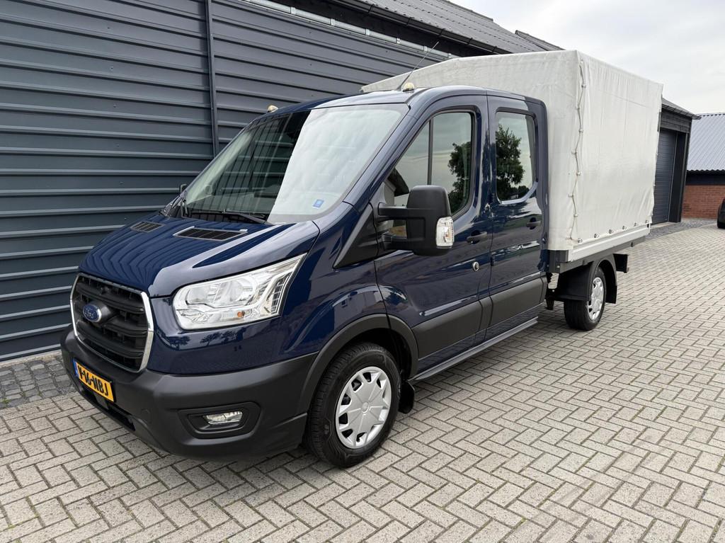 Ford Transit 350 2.0 TDCI DC 7 Pers,Open Laadbak ook in wit, Auto's, Bestelauto's, Stof, 4 cilinders, 129 pk, 7 stoelen