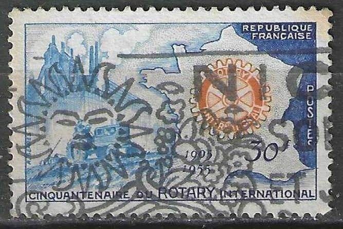 Frankrijk 1955 - Yvert 1009 - 50 Jaar Rotary (ST), Verzenden, Gestempeld