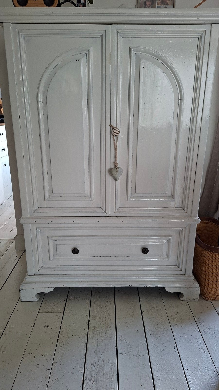 Antieke kledingkast met lade - landelijke stijl, Antiek en Kunst, Ophalen