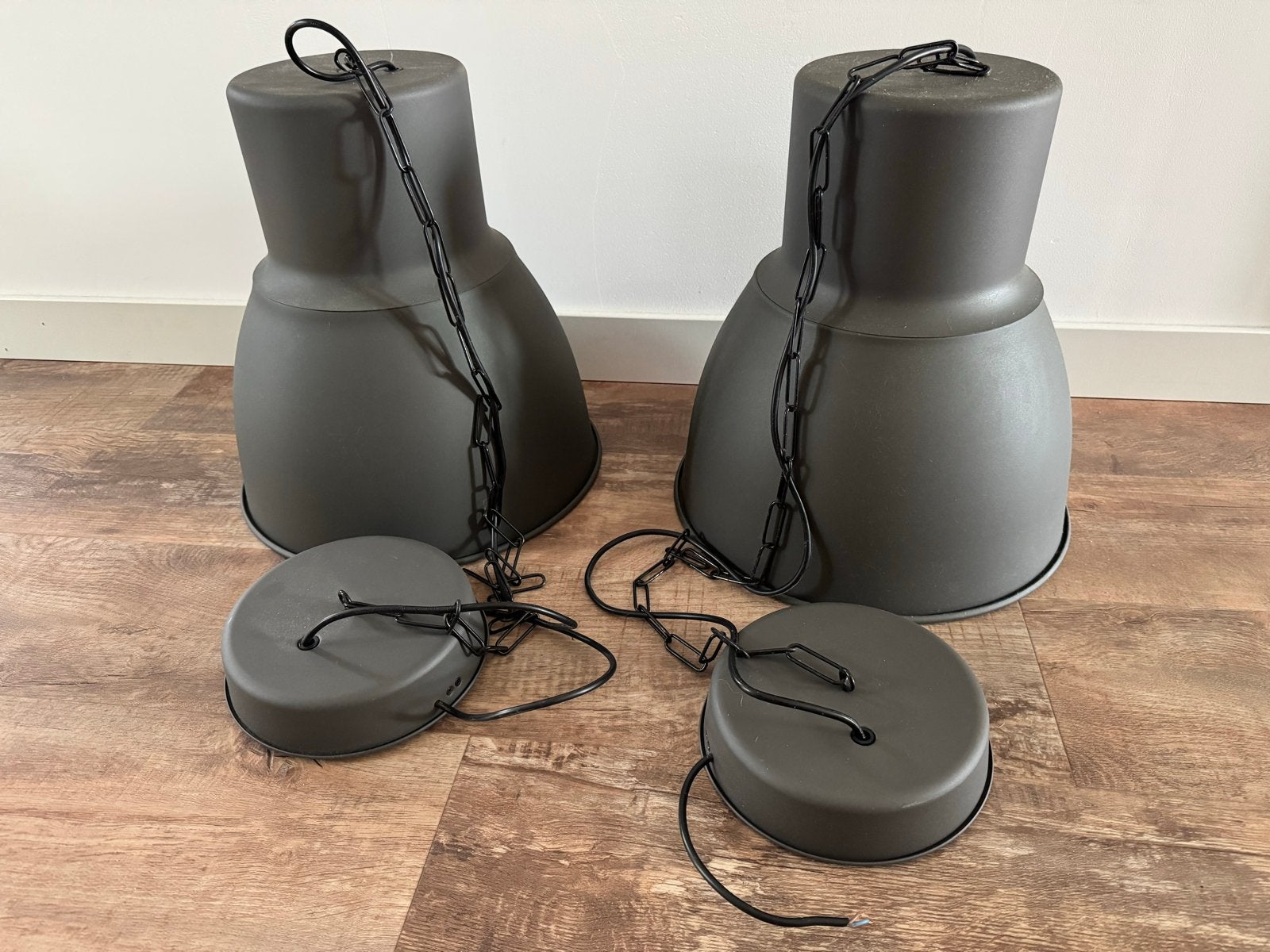 IKEA Hektar hanglampen 38cm - prima staat, Huis en Inrichting, Ophalen of Verzenden, Zo goed als nieuw, Metaal, E27 (groot)