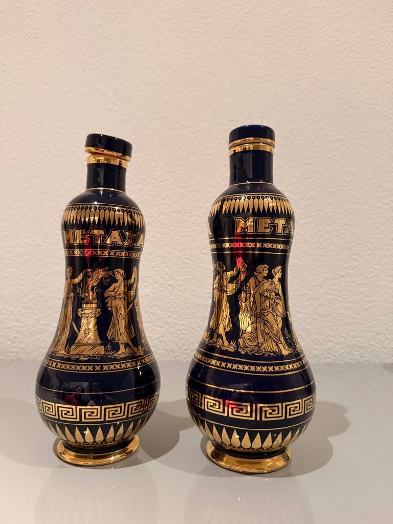 Metaxa 24K Gouden Vazen - Handgemaakt Porselein (licht besch, Antiek en Kunst, Ophalen of Verzenden