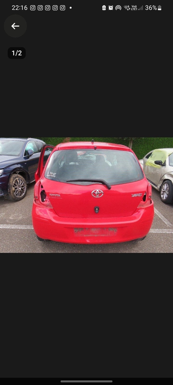 Achterklep Toyota Yaris P9, Auto-onderdelen, Ophalen, Toyota, Achterklep