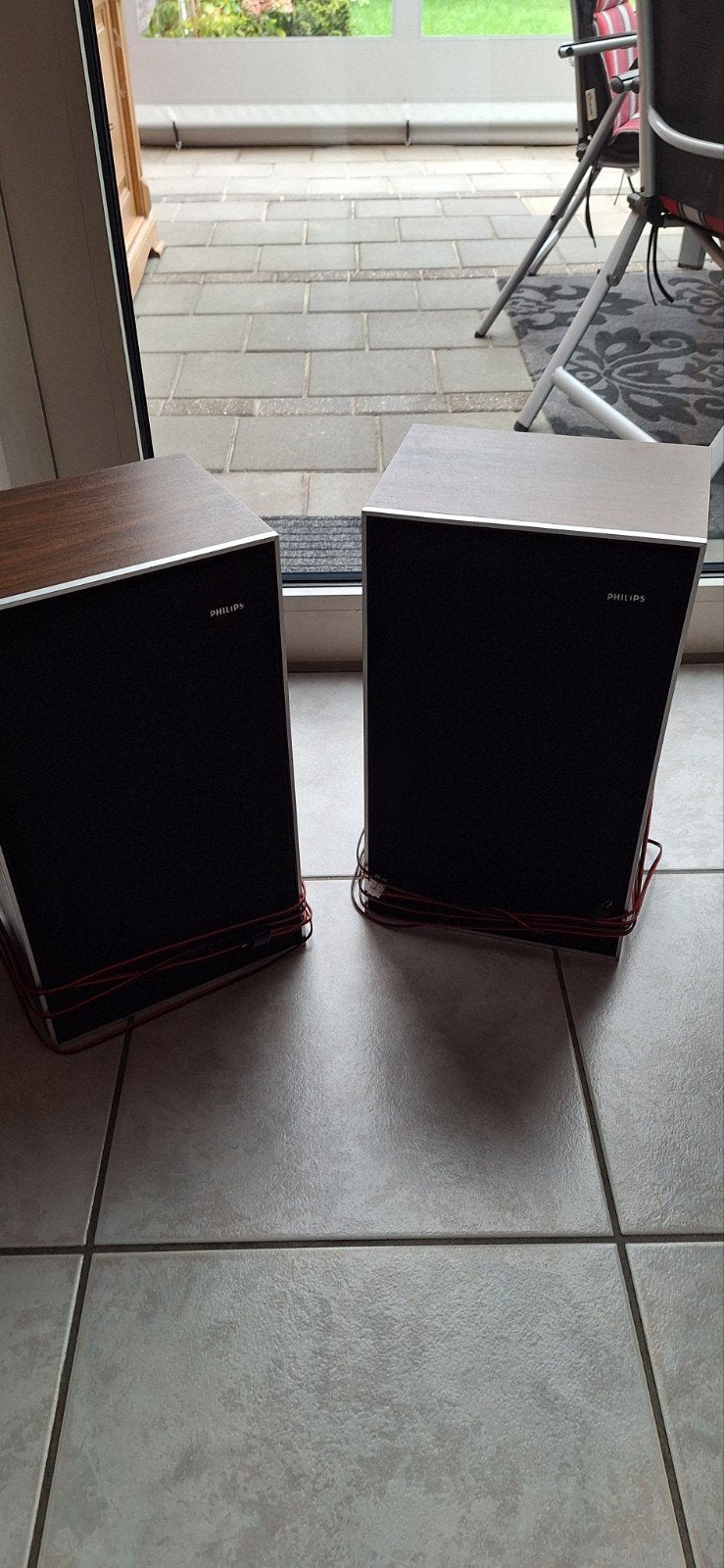 Philips Geluidsboxen - Vintage Speakers F9113/11Z, Stereo speakers, Philips, Gebruikt, Inclusief kabels