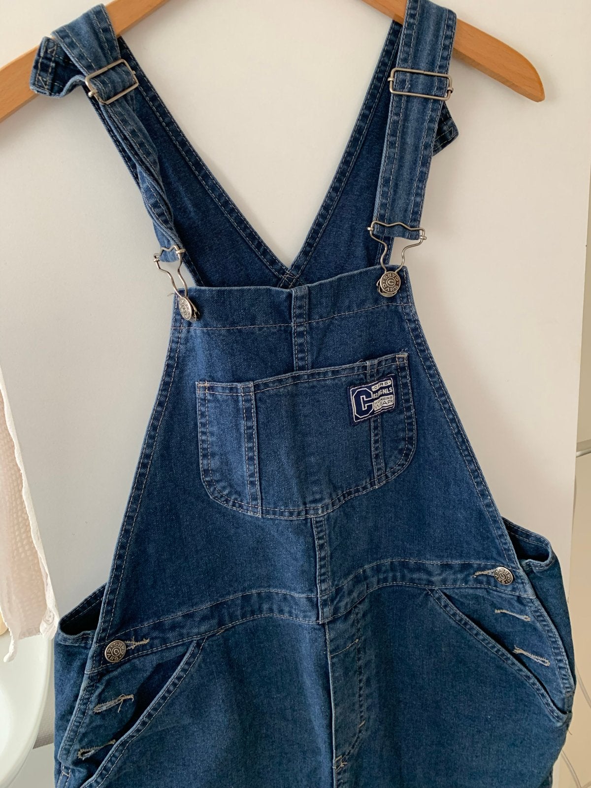 Vintage Denim Salopette rok  Maat M, Blauw, Gedragen, Onder de knie, Ophalen
