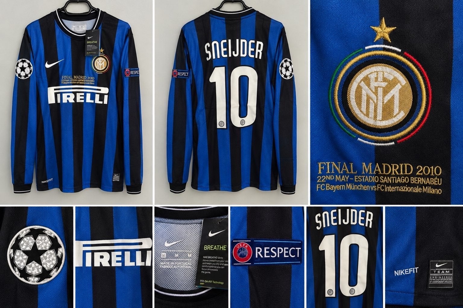 Inter Milan Thuisshirt 2010 Sneijder #10 Champions League, Maat M, Ophalen of Verzenden, Zo goed als nieuw, Shirt