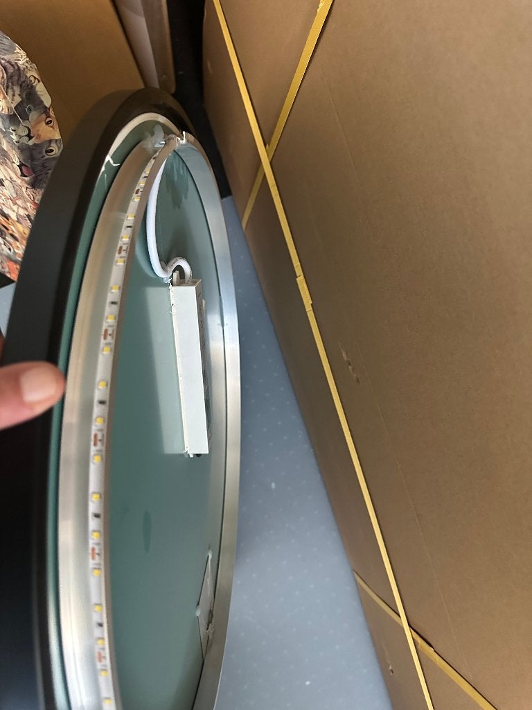 Spiegel Rond LED Rondom Mat Zwarte Lijst, Huis en Inrichting, Woonaccessoires | Spiegels, Ophalen, Massi, Nieuw, Minder dan 100 cm