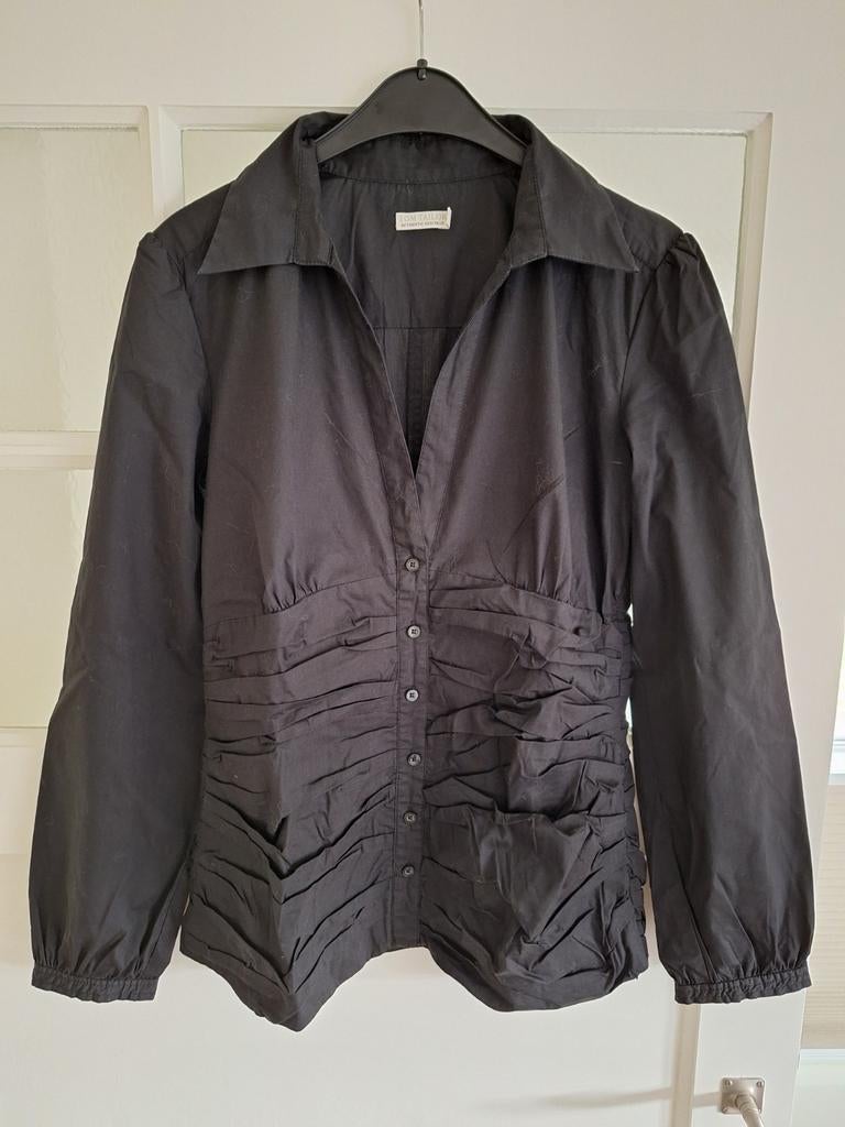 Zwarte blouse Tom Taylor 40, Ophalen of Verzenden, Zo goed als nieuw, Maat 38/40 (M), Zwart