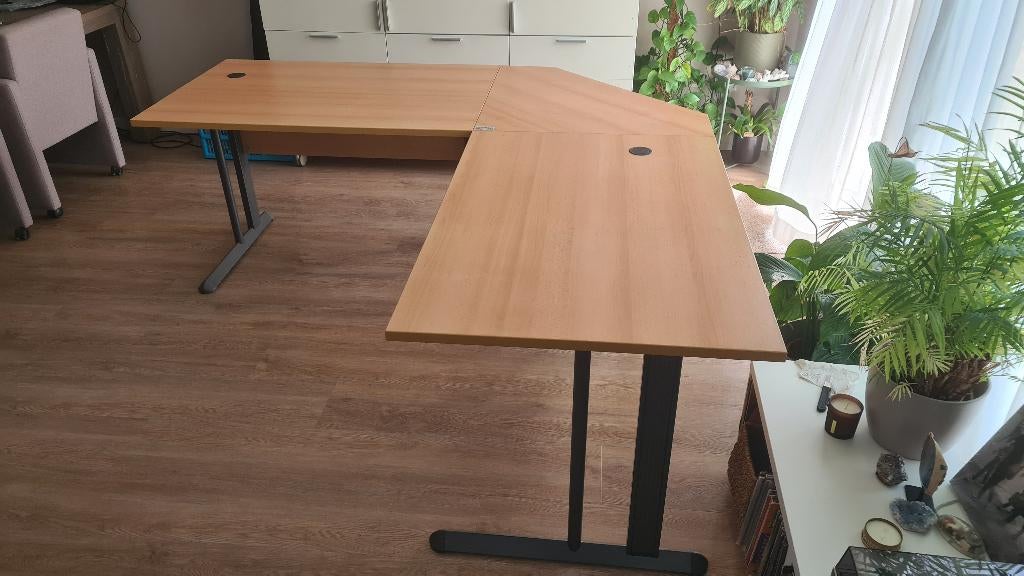 Net hoekbureau, Huis en Inrichting, Bureaus, Ophalen, Gebruikt, Spaanplaat of MDF, Hoekbureau