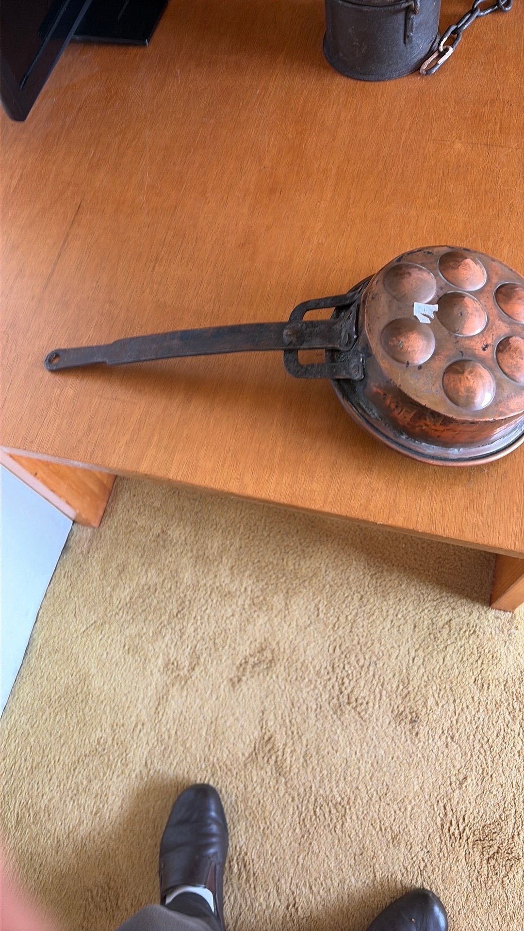 Koperen poffertjespan, Antiek en Kunst, Ophalen of Verzenden, Koper