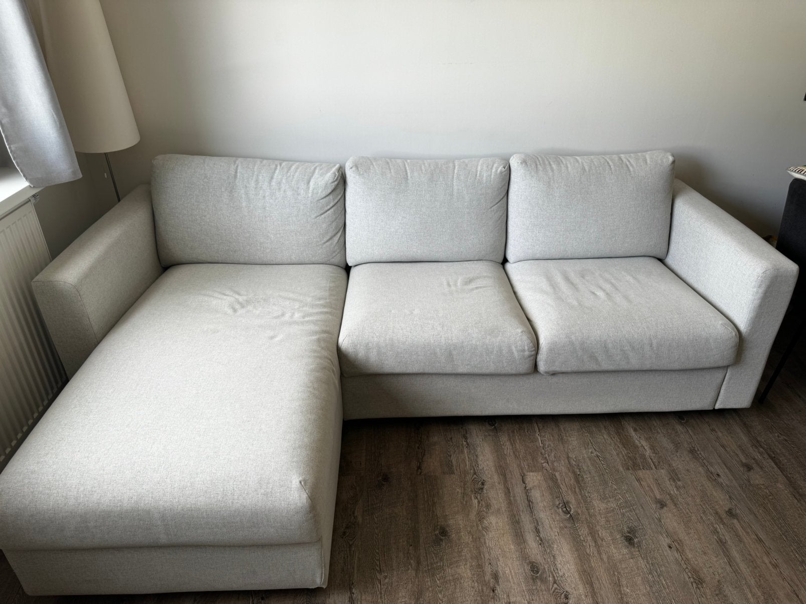 Vimle bank ikea (Gunnared beige) met chaise longue, Huis en Inrichting, Ophalen, 250 tot 300 cm, Hoekbank, Driepersoons