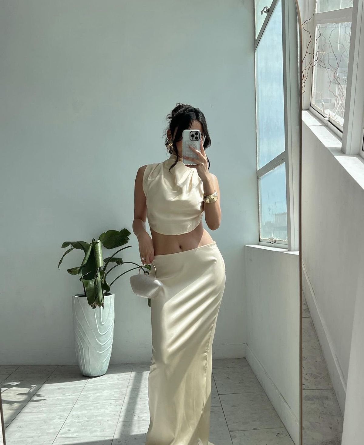 Brautiful summer satin set, Ophalen of Verzenden, Nieuw, Geel, Boven de knie
