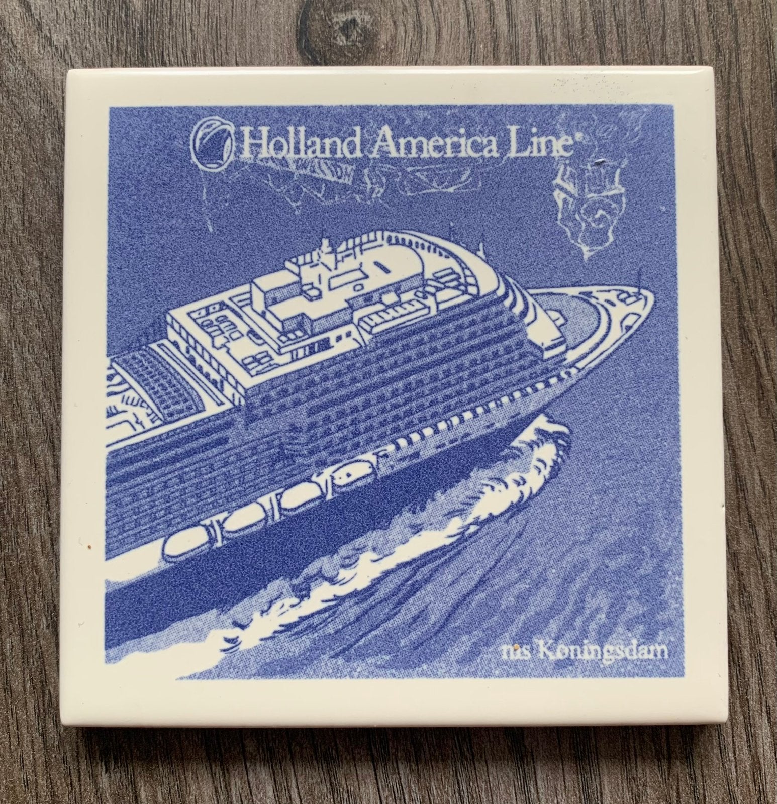 Holland-America Line: Ms.KoningsDam Onderzetter, Verzamelen, Scheepvaart, Ophalen of Verzenden