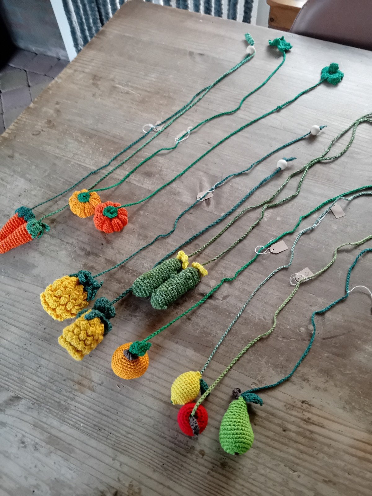 Gehaakte hangers groente en fruit voor potjes of cadeautjes, Ophalen of Verzenden, Nieuw, Knutselwerk