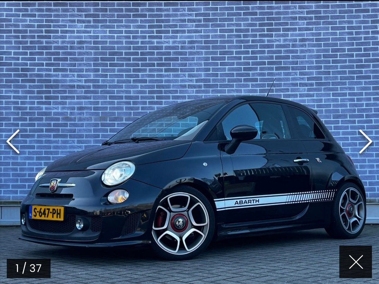 Fiat 500 Abarth 1.4 -16V 2010 Zwart, Auto's, Abarth, Voorwielaandrijving, Zwart, 4 cilinders, Zwart