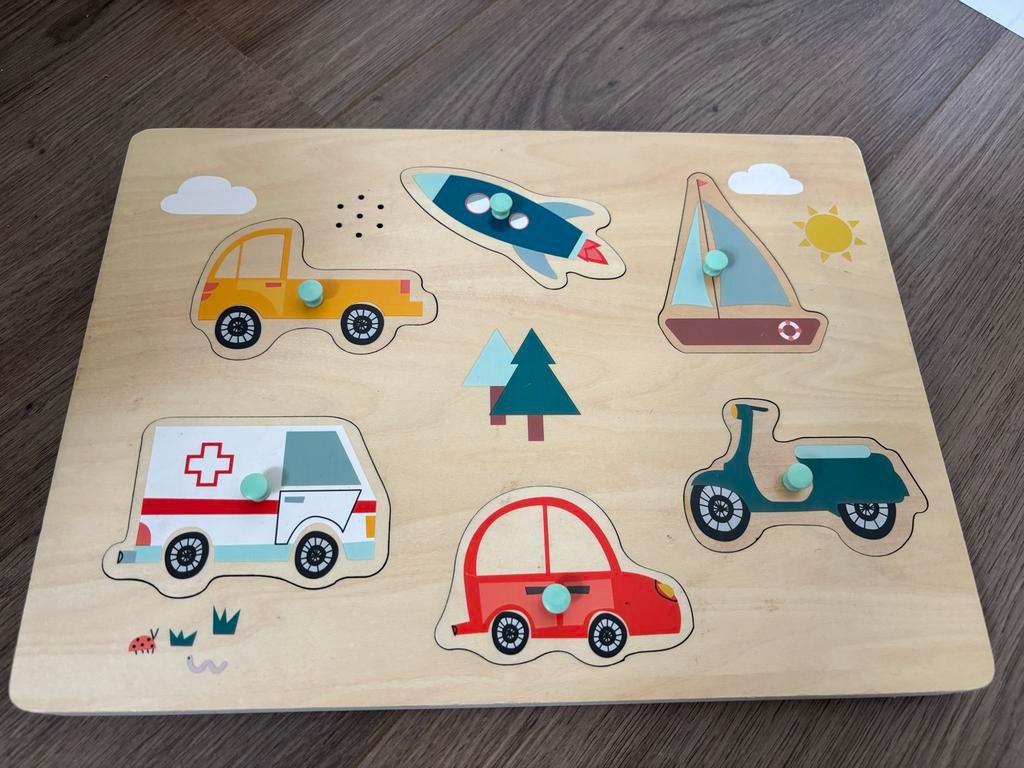 HEMA Voertuigen Puzzel met Geluid voor Kinderen, Ophalen, Zo goed als nieuw, Puzzelen, Met geluid