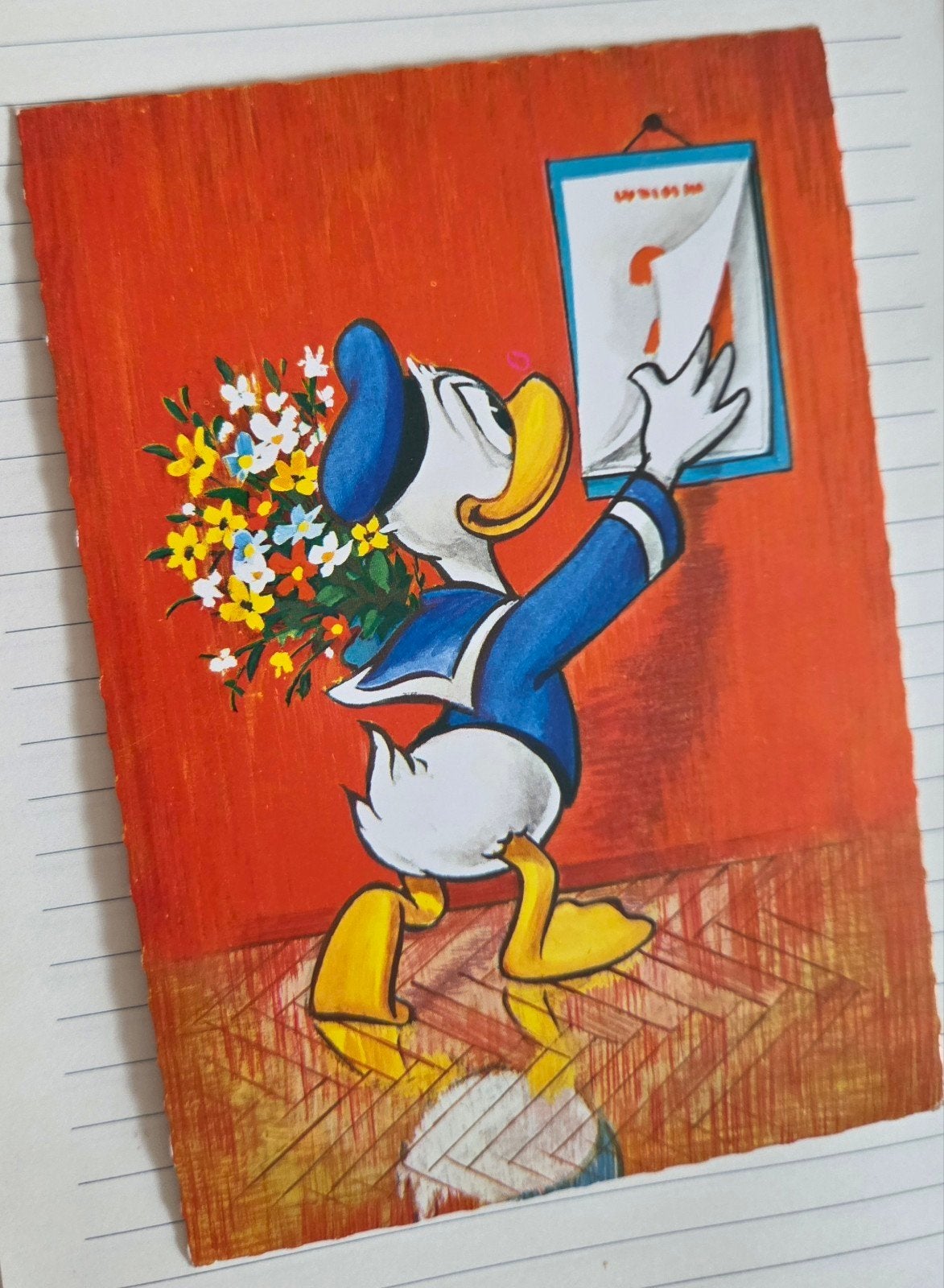 Vintage Donald Duck Ansichtkaart - 1956 Walt Disney, Verzamelen, Ansichtkaarten | Themakaarten, Verzenden, 1940 tot 1960, Ongelopen