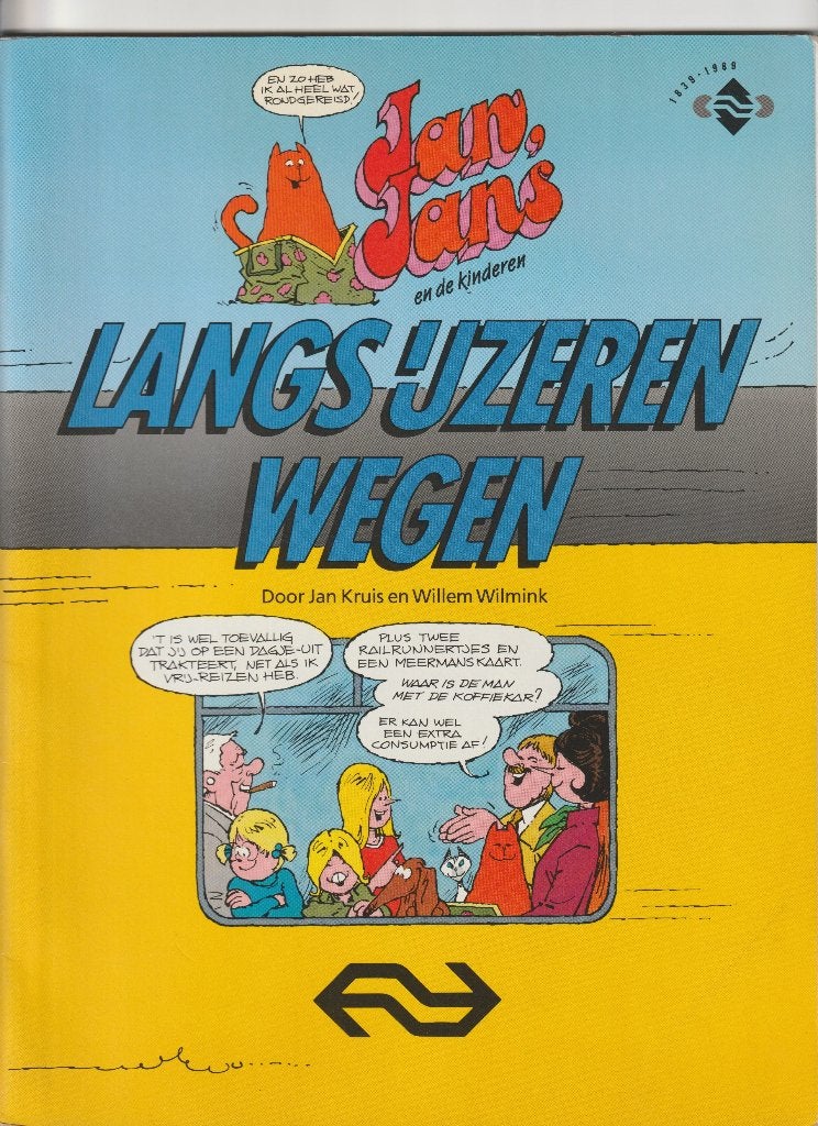 LANGS IJZEREN WEGEN JAN JANS EN DE KINDEREN 150 JAAR NS 1989, Ophalen of Verzenden, Zo goed als nieuw, Trein, Boek of Tijdschrift