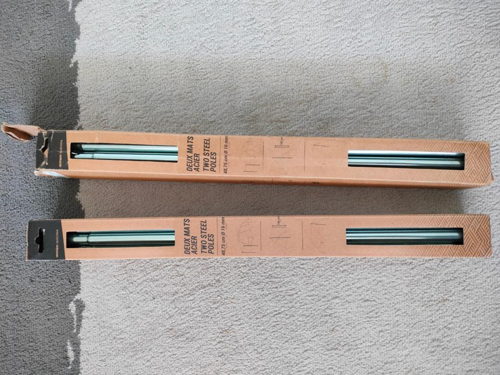 Decathlon Quechua Tentstokken - 2 stuks (48.75cm x 16mm), Ophalen of Verzenden, Zo goed als nieuw