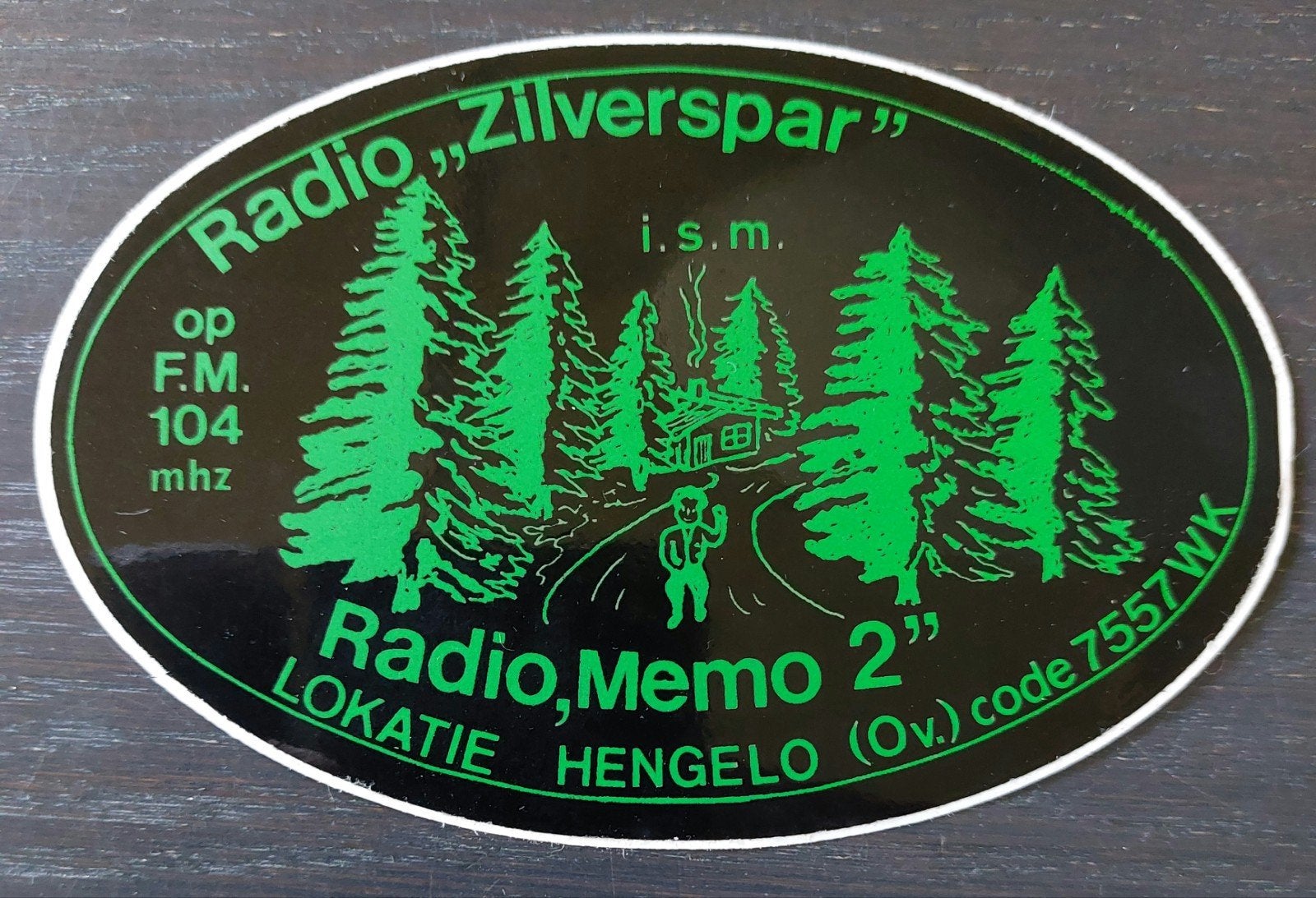 Sticker Radio Zilverspar Memo 2 Hengelo OV zendamateur piraa, Ophalen of Verzenden, Gebruikt