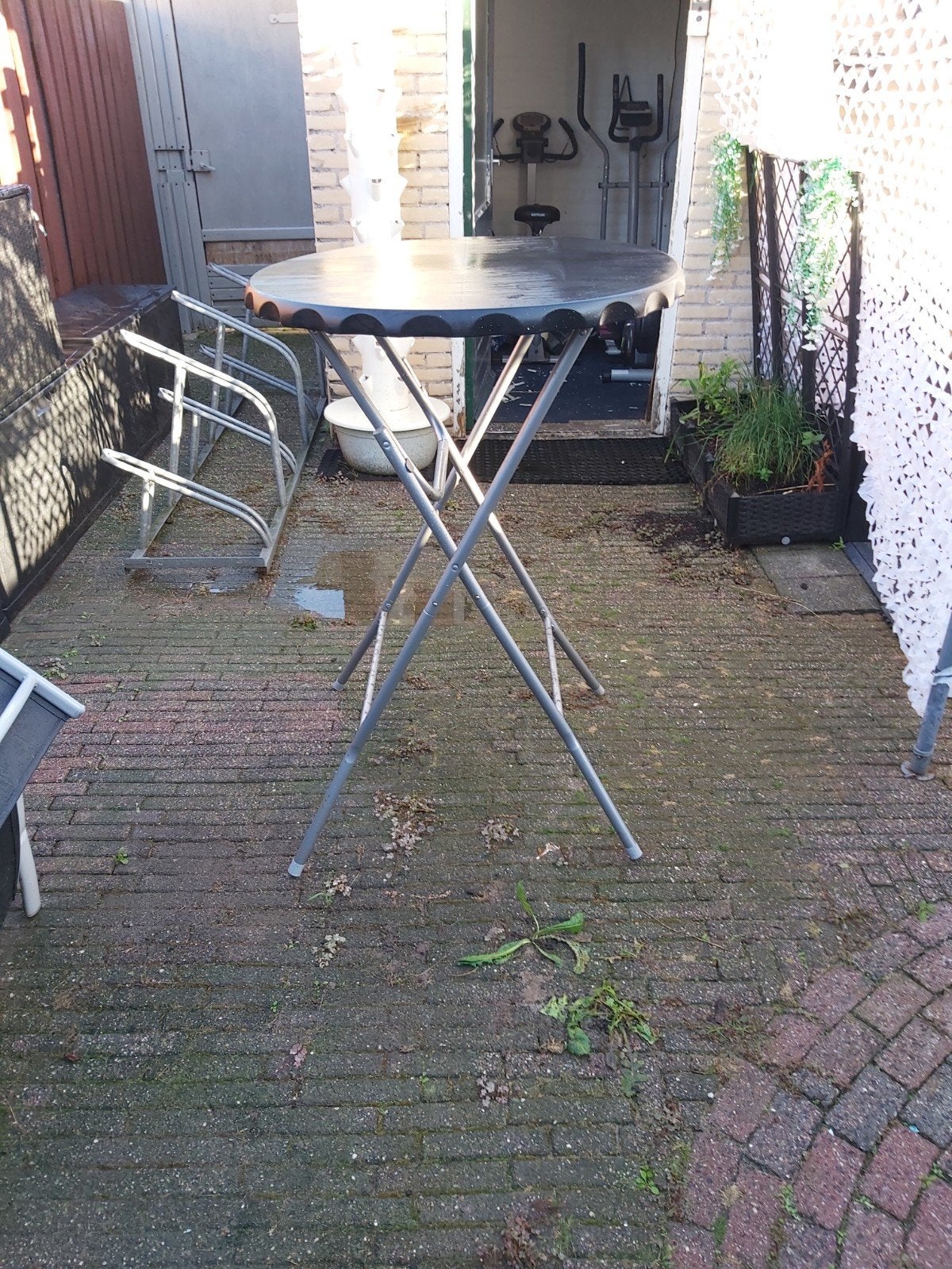 Stabiele ronde statafel - ideaal voor feestjes, Ophalen, Gebruikt, Rond, Metaal